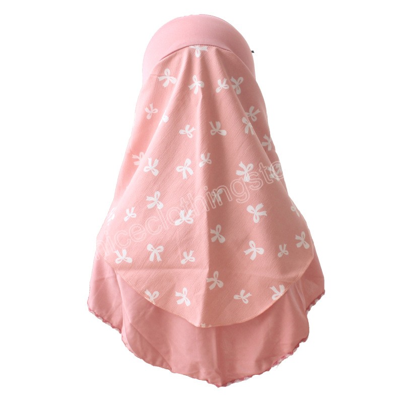رمضان المسلمين الأطفال صلاة الحجاب الاطفال ناعم طباعة قطعة واحدة الحجاب عيد الفتيات العربيات الإسلامية عمامة الشالات