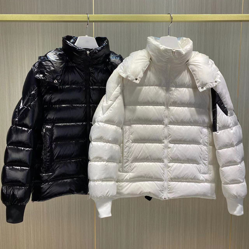 Mężczyźni zima puffer kurtka w dół płaszcza wodoodporna litera z kapturem swobodne napełnienie gęś w dół ciepła moda krótka gęstość męskiej czarnej odzieży s-xxlouterwear