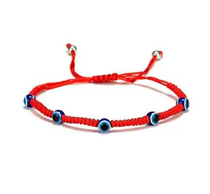 Pulseiras de charme tecidas ￠ m￣o Lucky Red String Red Blue Turkish Evil Ey Eye Plessing J￳ias de pulseira para mulheres Presente de anivers￡rio para garotas