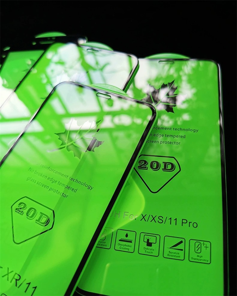 20D Полное запеканное стекло для iPhone 15 14 12 13 13 Pro x xr xs Max Screen Protector для Samsung Huawei Xiaomi Protective Film с пакетной коробкой