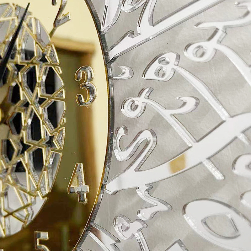 Väggklockor akryl surah al ikhlas islamisk kalligrafi eid dekor spegel dekoration 220930
