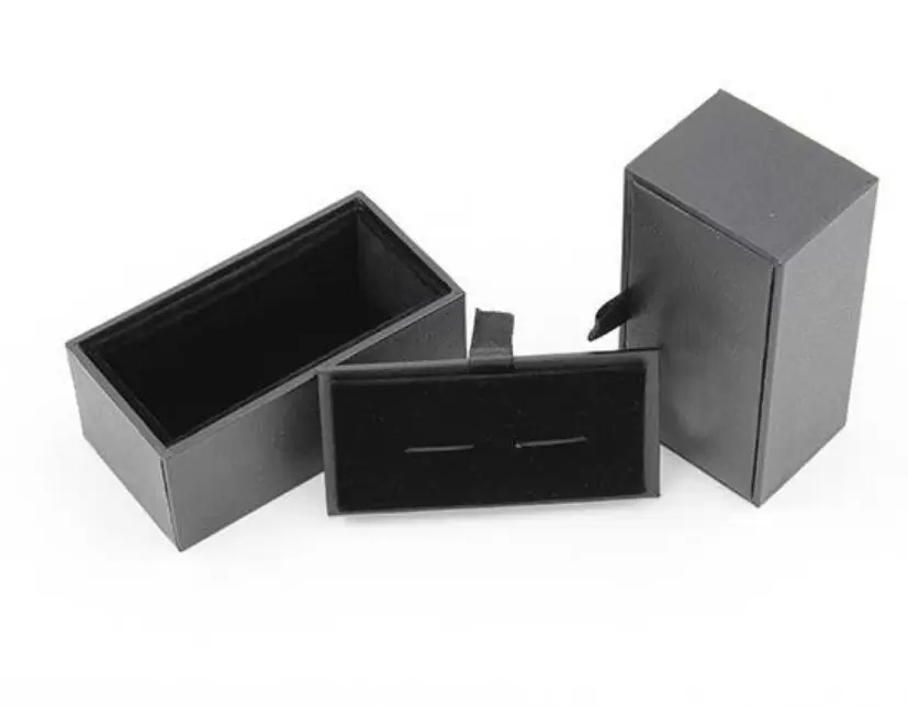 Wholesale Black Cufflink Box Box Gift Gift Home Jewelry Jewelry Backaging Boxes DeStonger DH74