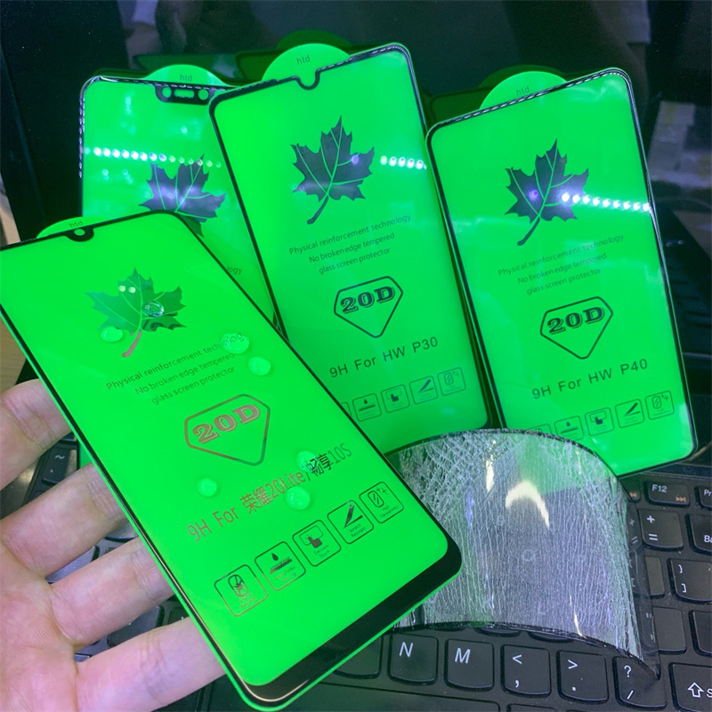 20D Полное запеканное стекло для iPhone 15 14 12 13 13 Pro x xr xs Max Screen Protector для Samsung Huawei Xiaomi Protective Film с пакетной коробкой