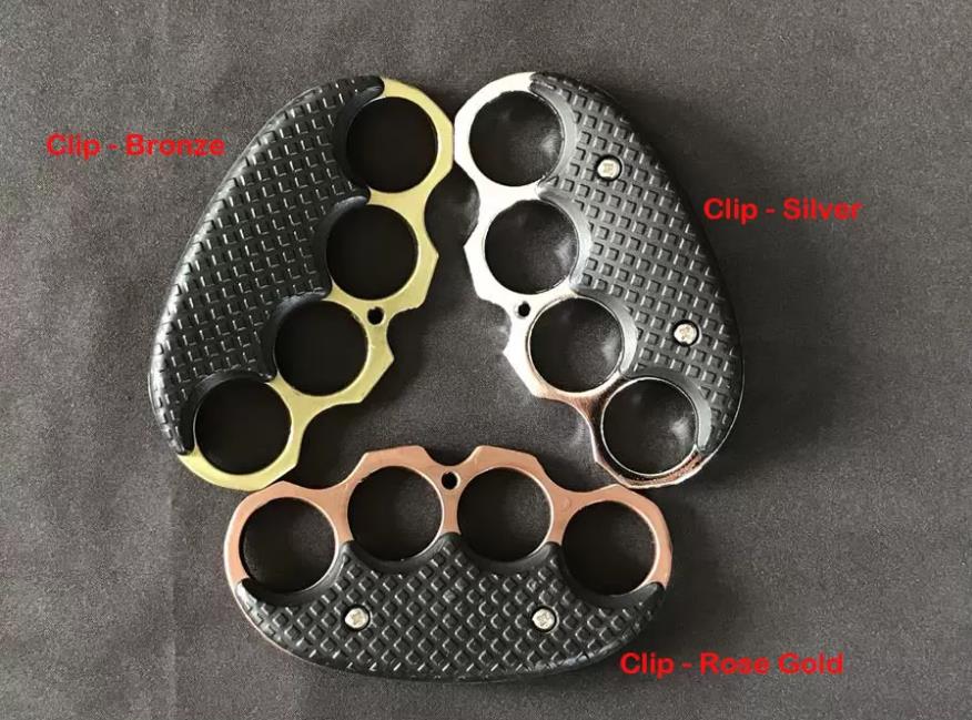 Clamp Anti-slip Strong Metal Knuckle Duster Four Finger Tiger Self-defense Outdoor Camping Pocket EDC Tool