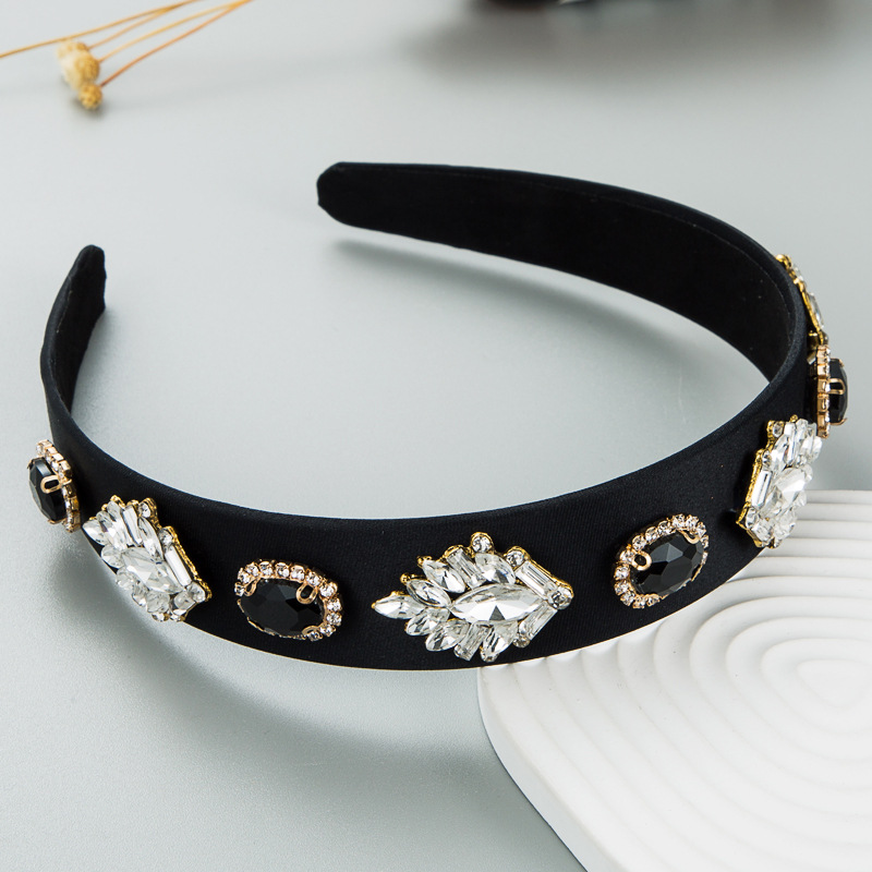 Handgjorda vintage kristallpärlade bröllopshuvudstycke Rhinestone brudtillbehör diamante hårband pannband för kvinnor