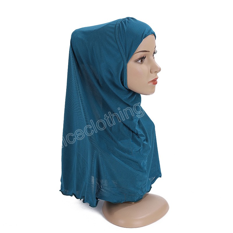 Ramadan Soft Prayer Hijab Copricapo Donna musulmana Tinta unita Scialle turbante monopezzo Foulard arabo islamico