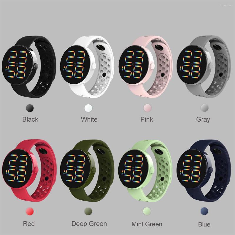 Wristwatches Digital Watch Woman Men 2022 Sports Electronic Wrist Watches Fashion Blue Pink LED Simple Casual Ladies Clock Montre 268a