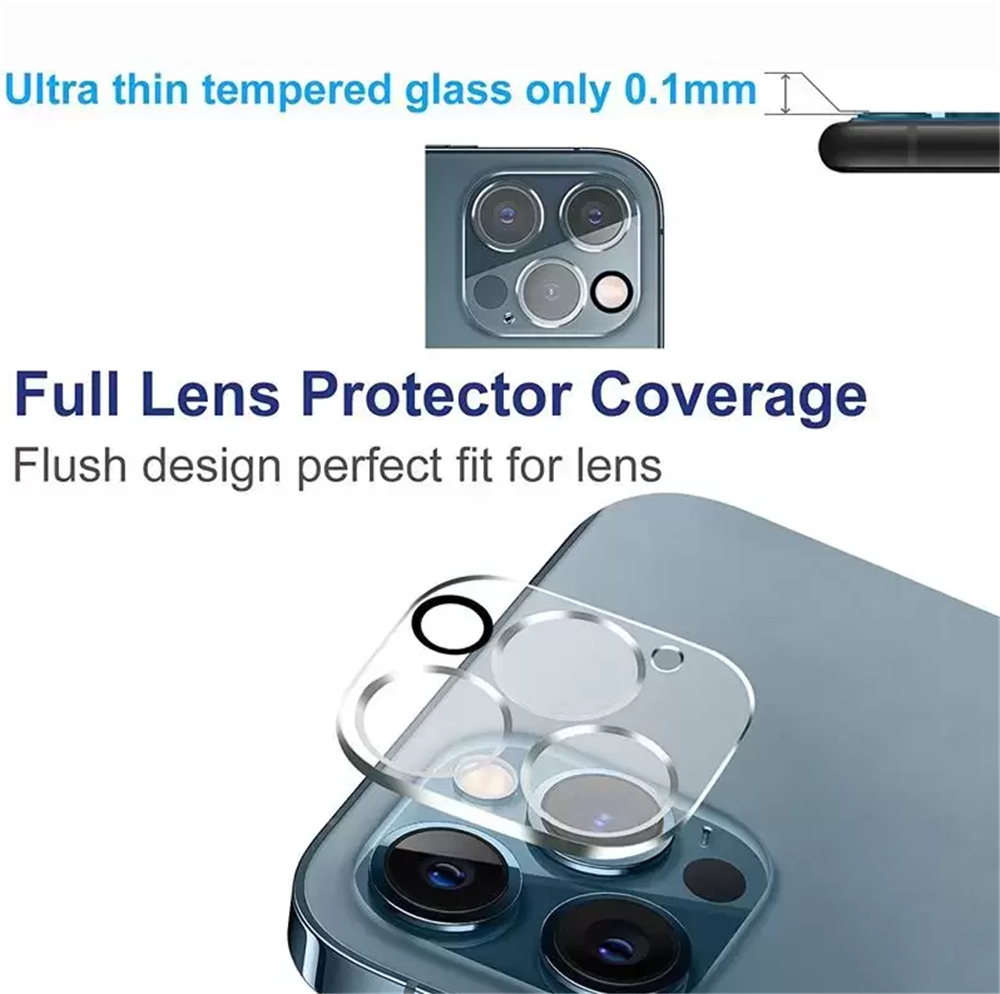 Téléphone portable HD Camera Lens Protector Temperred Verre Transparent Couverture complète pour iPhone 14 14pro 13 13pro 12 Mini 11 Pro Max XS XR No Package