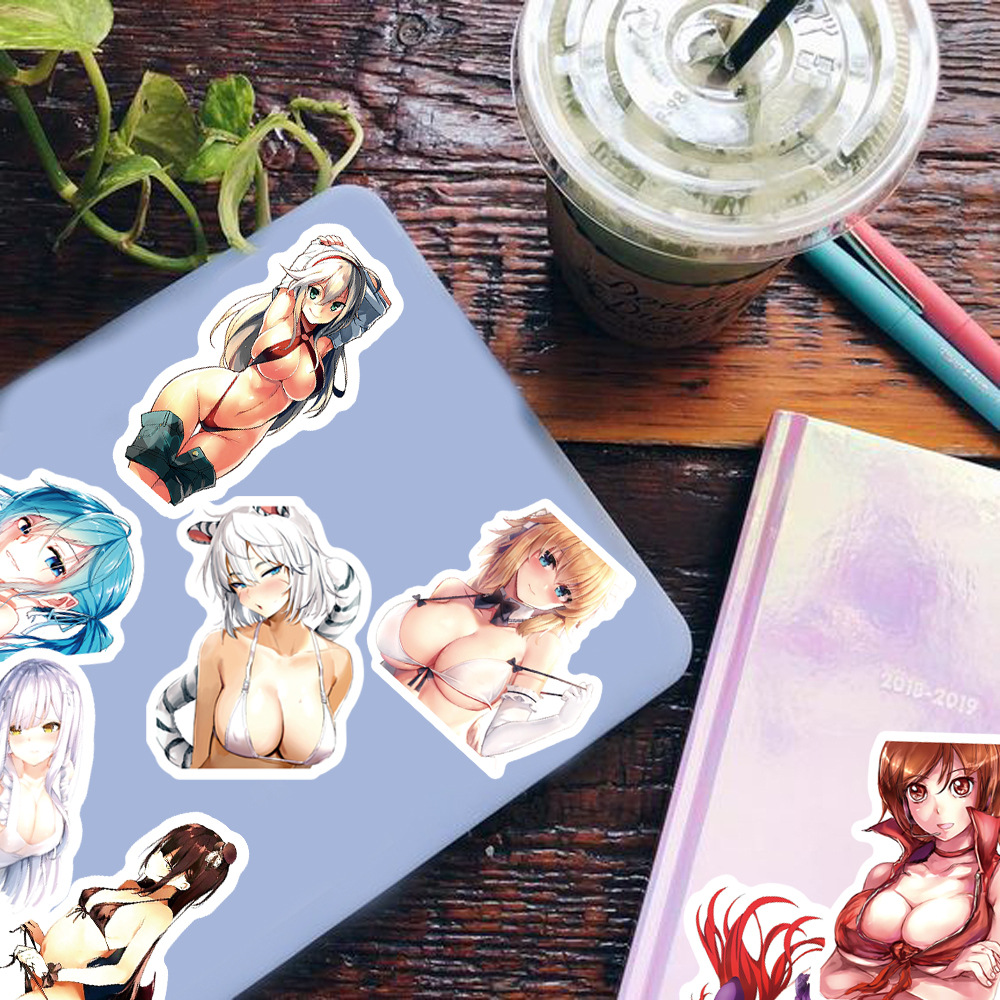 50 sztuk Hentai Sexy Anime naklejki Kawaii Hot Lady Loli naklejka winylowa wodoodporne estetyczne naklejki dla nastolatków chłopcy dorośli