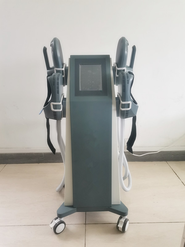 Hiemt EMS RF Sculpting Machine 2022 Slimming Magnetic Muscle Stimulation Butt Abdominal 4 Hanterar viktminskning Form EMS Fitnessutrustning