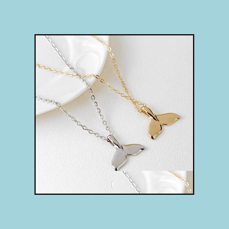 PendanT Necklaces Lovely Whale Tail Fish NauTical Charm Necklace For Women Girls Animal Fashion Necklaces Mermaid T Sexyhanz Dhjm0