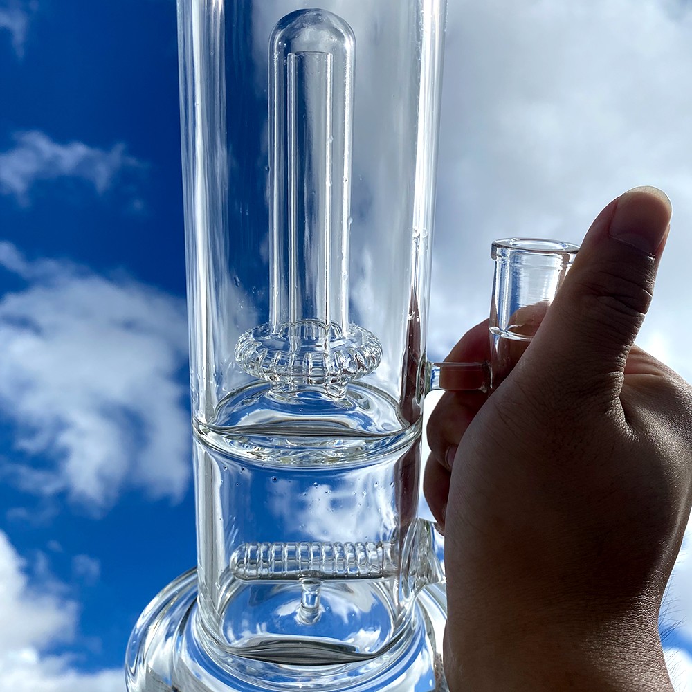 cool glasbong vattenpipa 14 tums vetenskaplig inline och duschhuvud glas vattenpipa dab rig röktillbehör