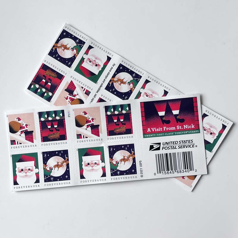 Weihnachtsstempelpost uns Flaggen für Umschläge Dank an Buchstaben Postkarten Office Mail -Lieferungen Karten