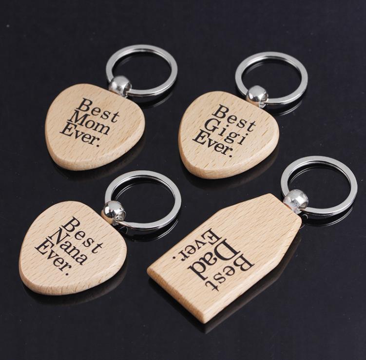 Party Favor Family Ever Keychain Dad Papa Grandpa Love You More Wooden Key Chain Key-Ring Car Keyring Family-Jewelry Handbag Pendant Gift SN4198