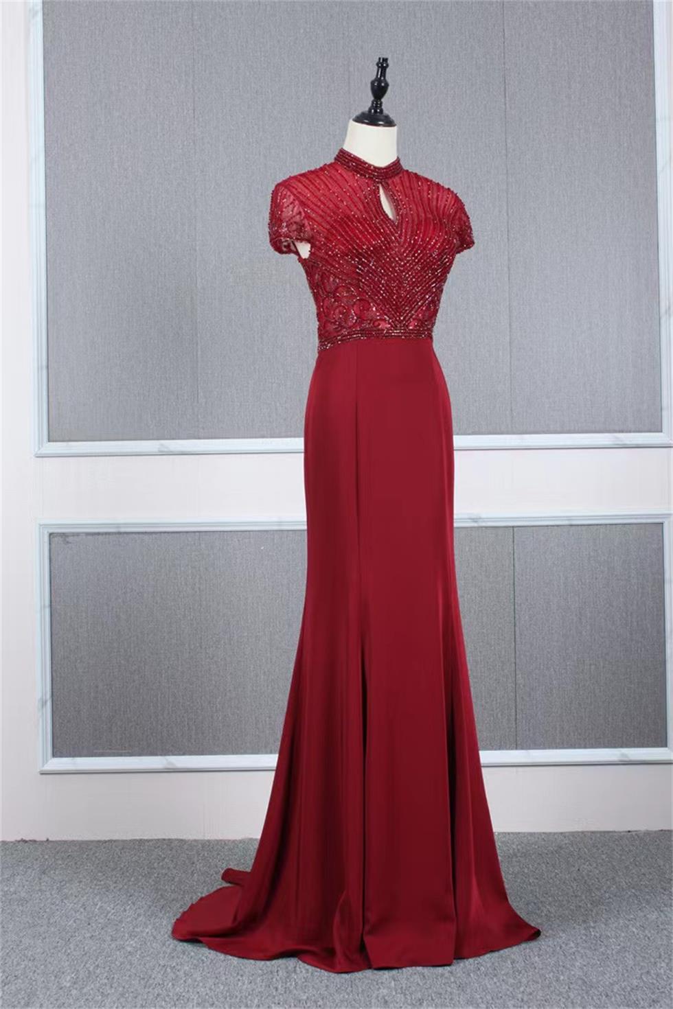 Роскошное специальное платье ручной работы с бисером с бисером с тонкой подготовительной платье для вечеринки TT0188