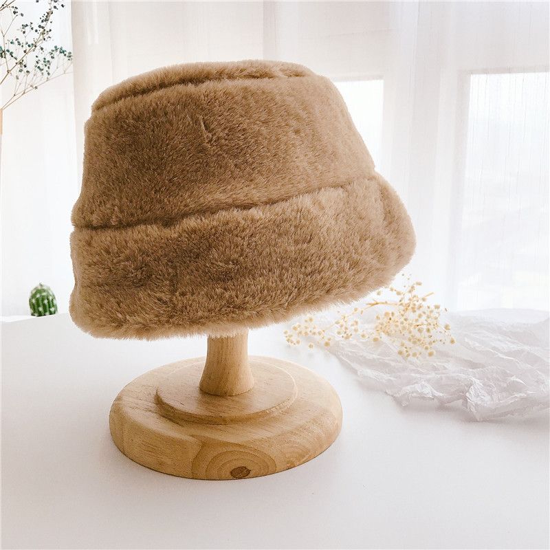 Autumn Winter baby barn faux päls hatt mjuk varma mössor barn mössa öronmuff pojkar flickor hink hattar