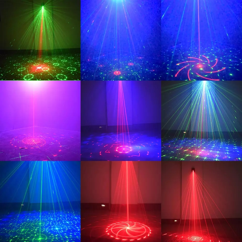 Éclairage laser Double trou 24 motifs pour salles privées KTV, clubs, cinémas familiaux, discothèques et autres lieux de divertissement