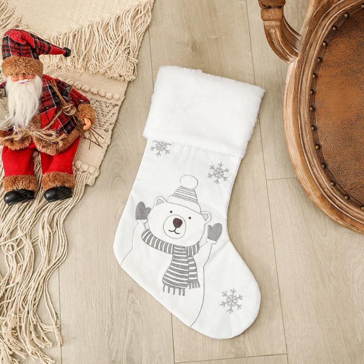Nouvelle décoration de Noël fournitures Noël grandes chaussettes arbre de Noël bas pendentif cadeau pour enfants sac de bonbons scène habiller SN4195