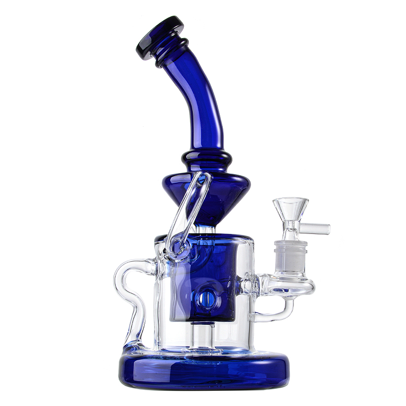 Tornado Klein Recycler Bong Gong Gongohs Bongos de vidro inebriante Bongas de óleo Dab Rigs Showerhead PERC Percolator Tubos de água pesada Bonga com tigela