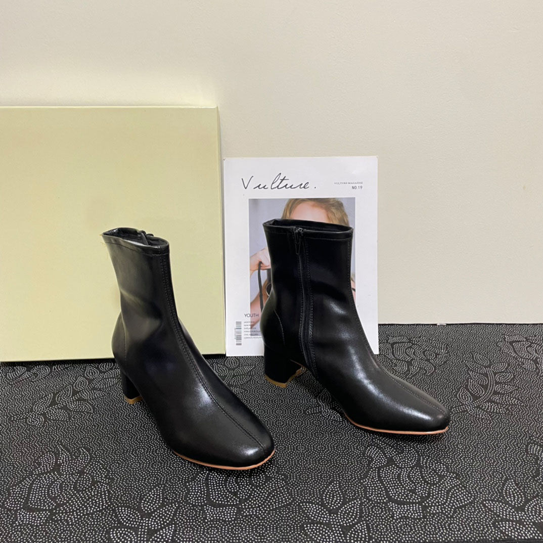 2022 Sofia Lederstiefel Designer Luxus Damen Elegante Kniestiefelette Weiß Schwarz Rindsleder Reißverschluss Booties