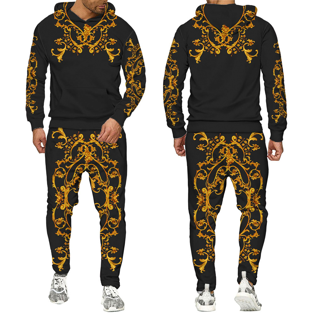 Tracksuits voor heren set 3D printen mode persoonlijkheid creatieve heren ritssluiting pakken met capuchon casual sweatshirt zweetwegen twee sets tracksuits 221006