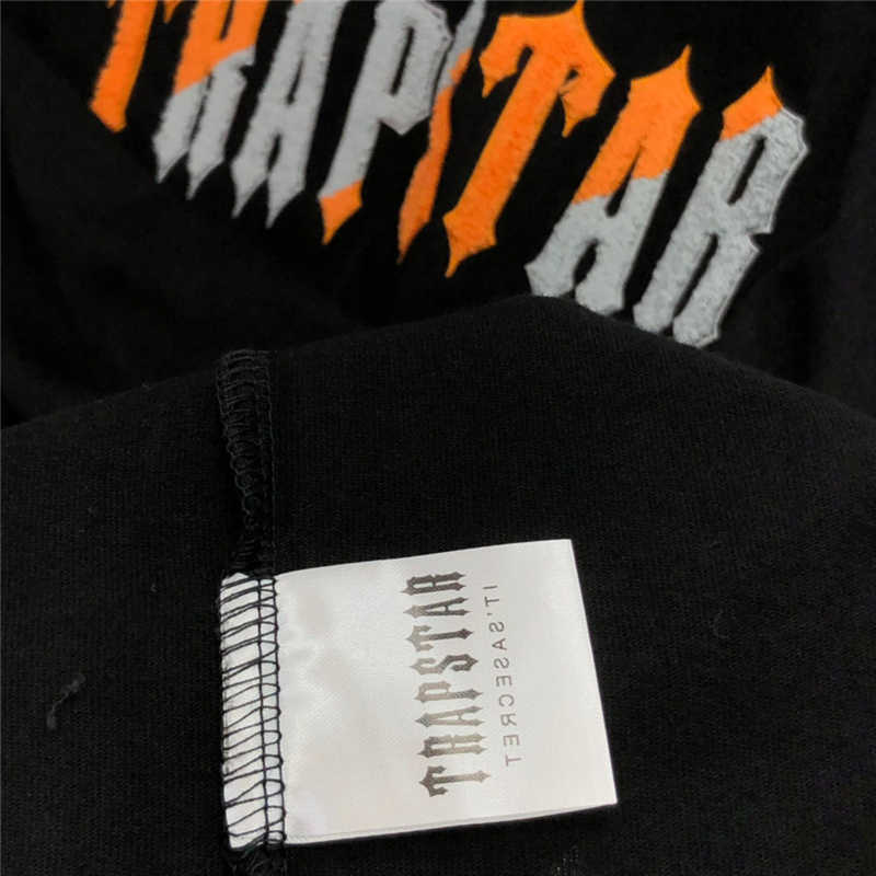 T-shirt da uomo di buona qualità asciugamano ricamato Trapstar Fashion T Shirt da uomo 1 1 Trapstar Women Orange Letter High Street T-shirt Tee T230209