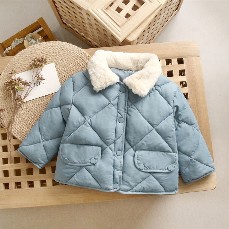 Down Coat Girls winter cotton jacket fashion allmatch thick Keep warm boy fur collar coat Korean version 27 years child Quality clothing 2201006