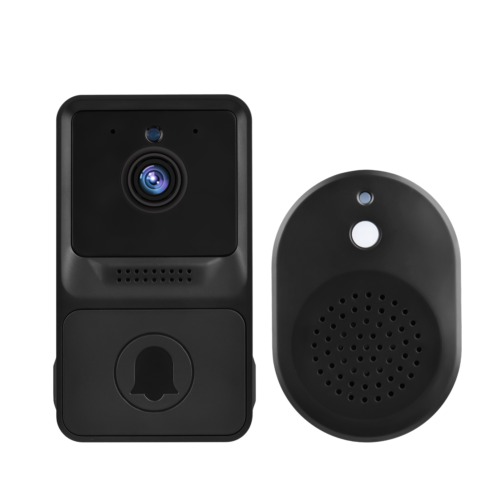 Smart Home Wifi Door Bell Outdoor Wireless Doorbell Camera Chime Two-way Audio Intercom Night Vision Works with Aiwit Security