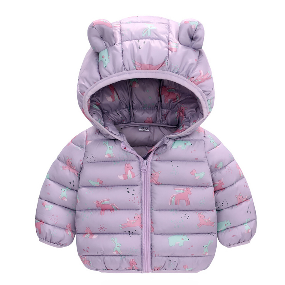 Manteau en duvet bébé filles à capuche doudoune pour enfants dessin animé Dinosuar manteaux automne garçons dessin animé chaud haut enfant en bas âge fermeture éclair vêtements d'extérieur JYF 2201006