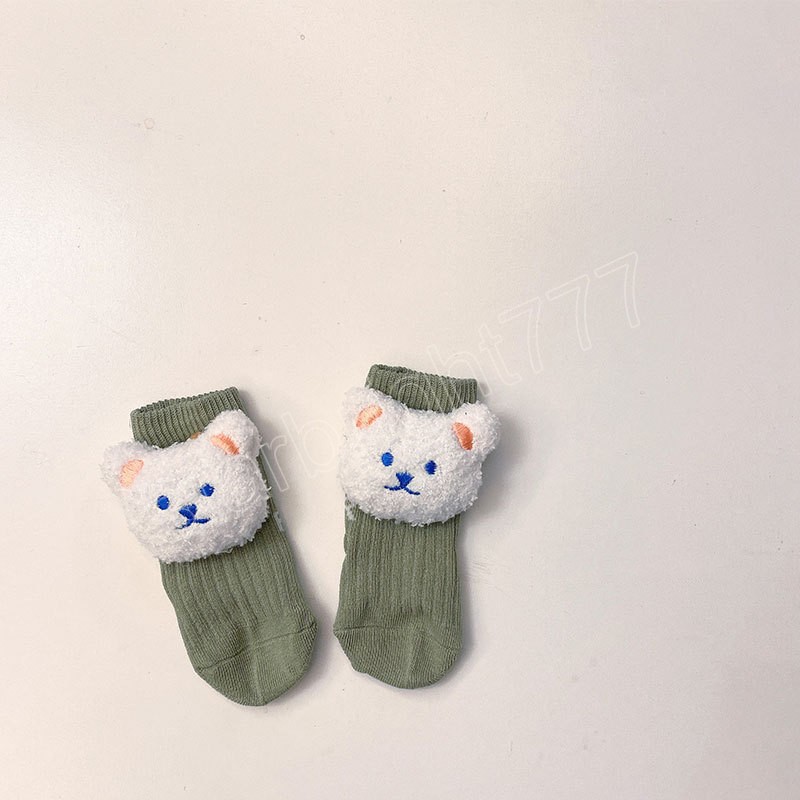 Outono inverno desenho animado urso de urso de beb￪ meias de algod￣o macio meninos meninas meias de piso de piso crian￧as meia -filhos