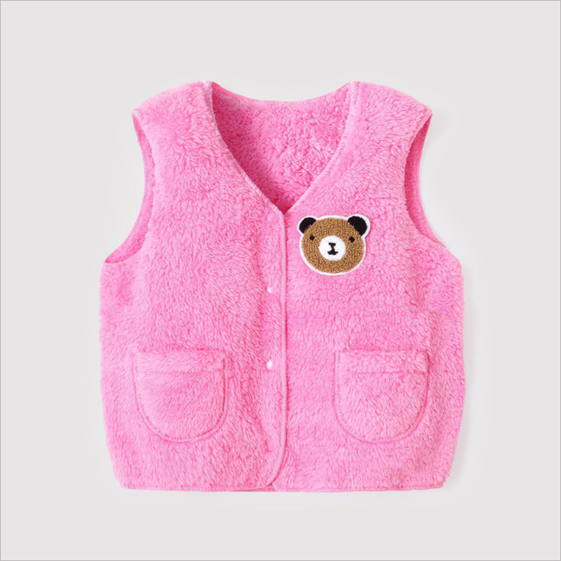 Gilet filles polaire gilet bébé garçon enfant en bas âge velours gilet pour fille gilet chaud enfants gilet sans manches vêtements d'extérieur automne ours infantile fille 2201006