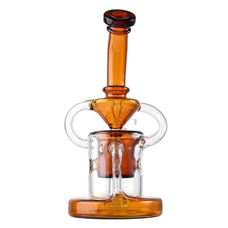 Tornado Klein Recycler Bong Gong Gongohs Bongos de vidro inebriante Bongas de óleo Dab Rigs Showerhead PERC Percolator Tubos de água pesada Bonga com tigela