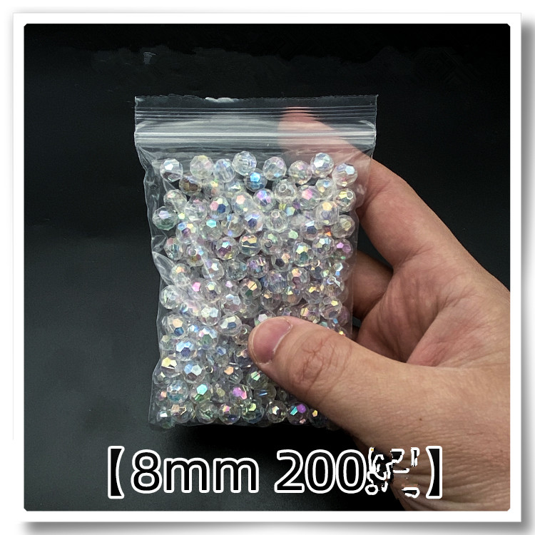 Perles acryliques de 6 mm 8 mm 10 mm Abs Abs Transparent Perle à facettes Forme ovale Perles espacées pour la fabrication de bijoux