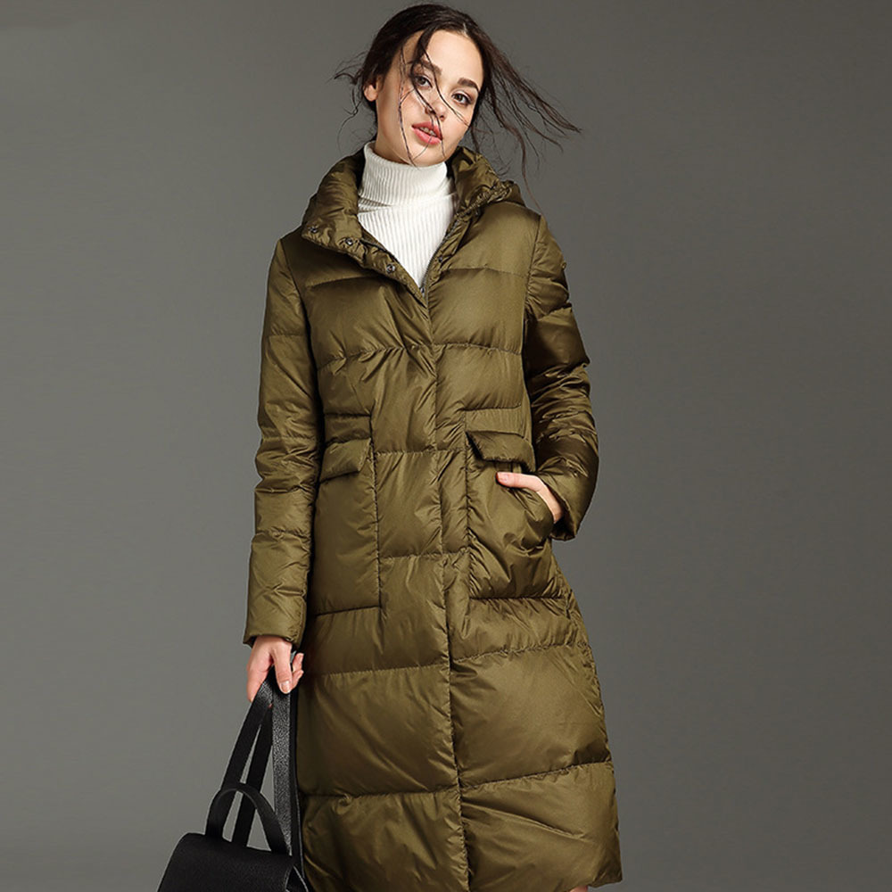 Parka da donna in piumino Articolo in saldo Prezzo speciale Link Giubbotti imbottiti Parka lungo ampio con cappuccio ampio e caldo Contorno casual 220930