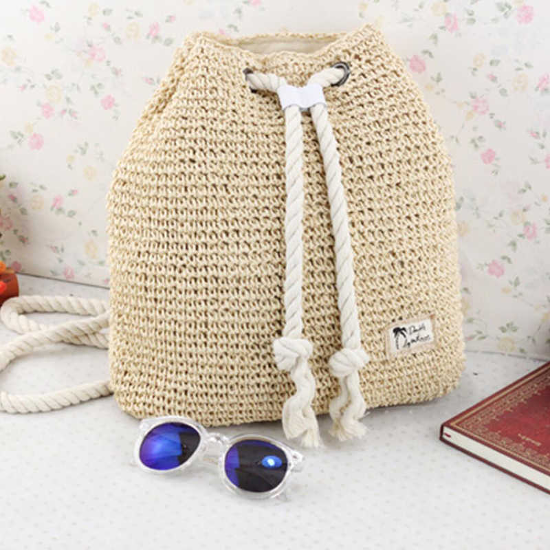 2021 여행 비치 밀짚 가방 여성 어깨 가방 여름 가방 여름 밀짚 가방 여성 배낭 패션 rucksack weaved weaved weaved weaved weaved