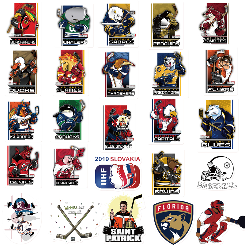 Ice Hockey Mascot Stickers Personalized Graffiti Stickers for DIY Luggage Laptop Skateboard Motorcycle Bicycle Stickers