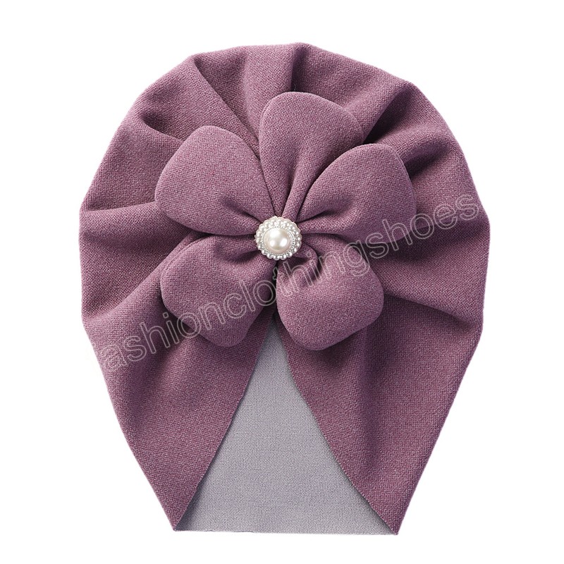 Bel fiore cappello da bambino turbante inverno caldo morbido berretto da bambina ragazzi neonato berretto indiano neonato