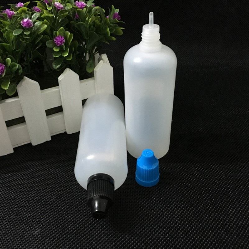 زجاجة قطرة سائلة e زجاجة بلاستيكية فارغة 100 مل مع غطاء مقاوم للطفل e-cig for e-liquid