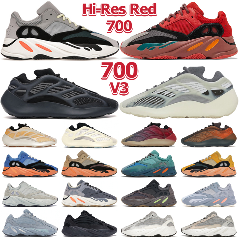 Yeezy Boost 700 V3 Designer Sneakers Chaussures de course Hommes Femmes Alvah Solid Grey Hi-Res Red Blue Mens Outdoor Trainers Runner