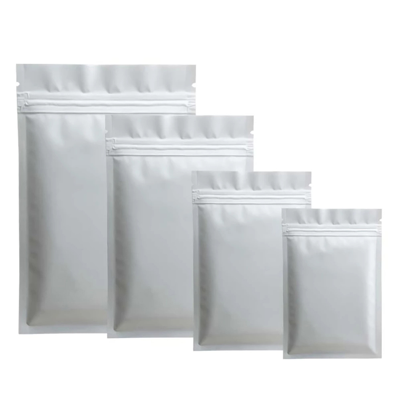 Matte preto branco t￩rmico pl￡stico pl￡stico boca plana self selo saco de embalagem prova de cheiro de alum￭nio Mylar Bags LX5156