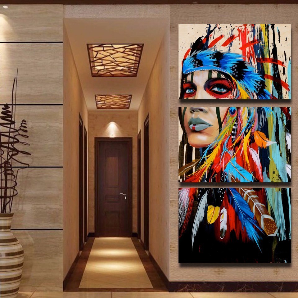 Gemälde Leinwanddruck Kunstmalerei 3 Stück Abstrakte Buddha Home Dekoration Modulares Wandbild für Wohnzimmer Kein Rahmen 221006