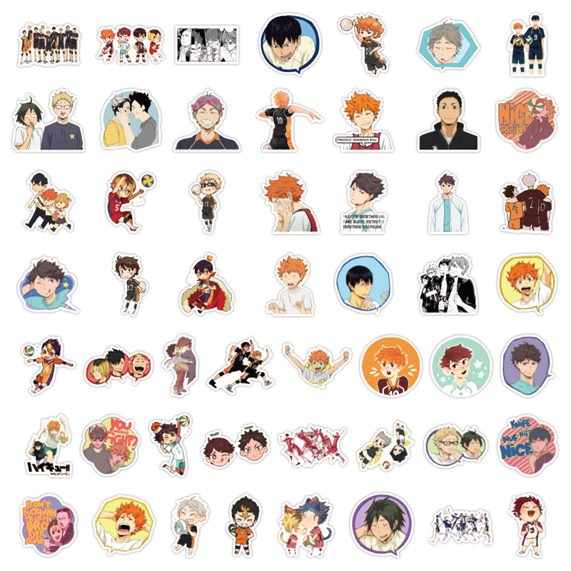 Anime Haikyuu Stickers Pack For DIY Laptop Phone Guitar Suitcase Skateboard PS4 Toy Volleyball Teenager Haikyuu Sticker