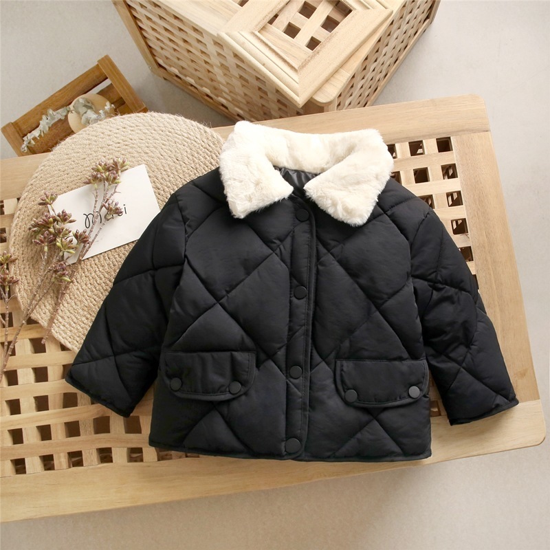 Down Coat Girls winter cotton jacket fashion allmatch thick Keep warm boy fur collar coat Korean version 27 years child Quality clothing 2201006