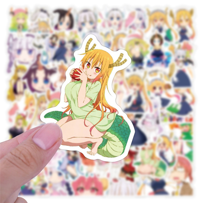 anime Bayan Kobayashi's Dragon Maid Sticker Graffiti Çocuk Oyuncak Kaykay Araba Motosiklet Bisiklet Sticker Çıkarma Toptan