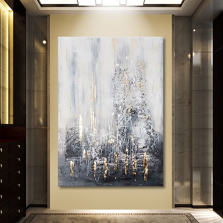 Dipinti 100 Dipinti ad olio astratti dipinti a mano su tela in soggiorno Pittura decorativa moderna di arte della parete dorata senza cornice 221006