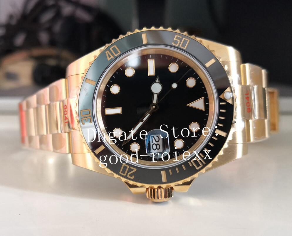 Relógios masculinos relógio automático cal 3235 movimento amarelo ouro 904l aço azul preto cerâmica moldura 41mm à prova d' água mergulho eta 247t