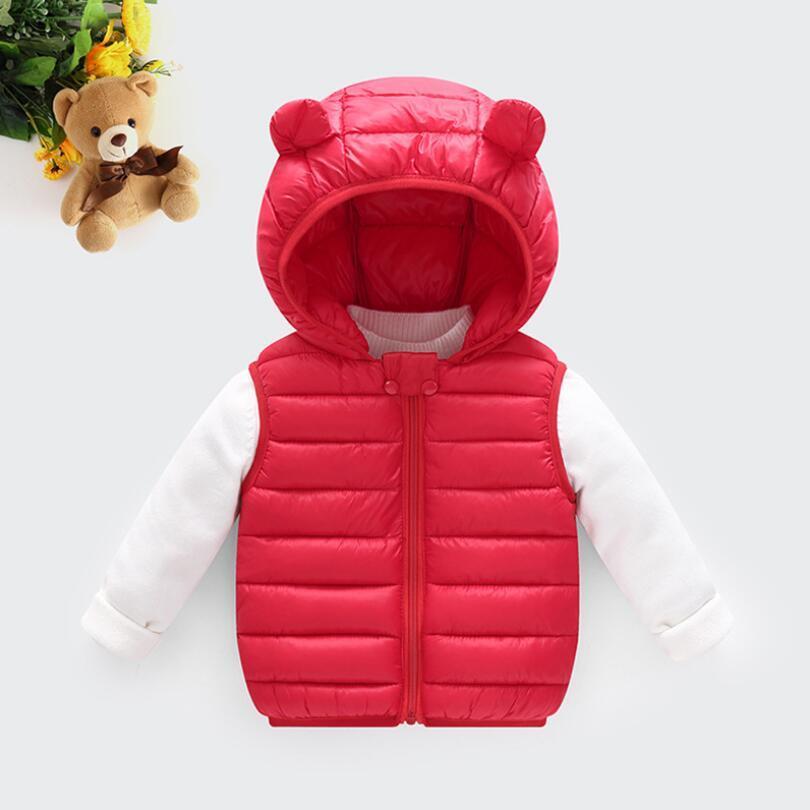 Waistcoat Childrens Down Cotton Hooded Vest Warm Winter Sleeveless Kids Toddler Girls Boys Jacket Outwear Infant Baby Fall Clothes 2201006