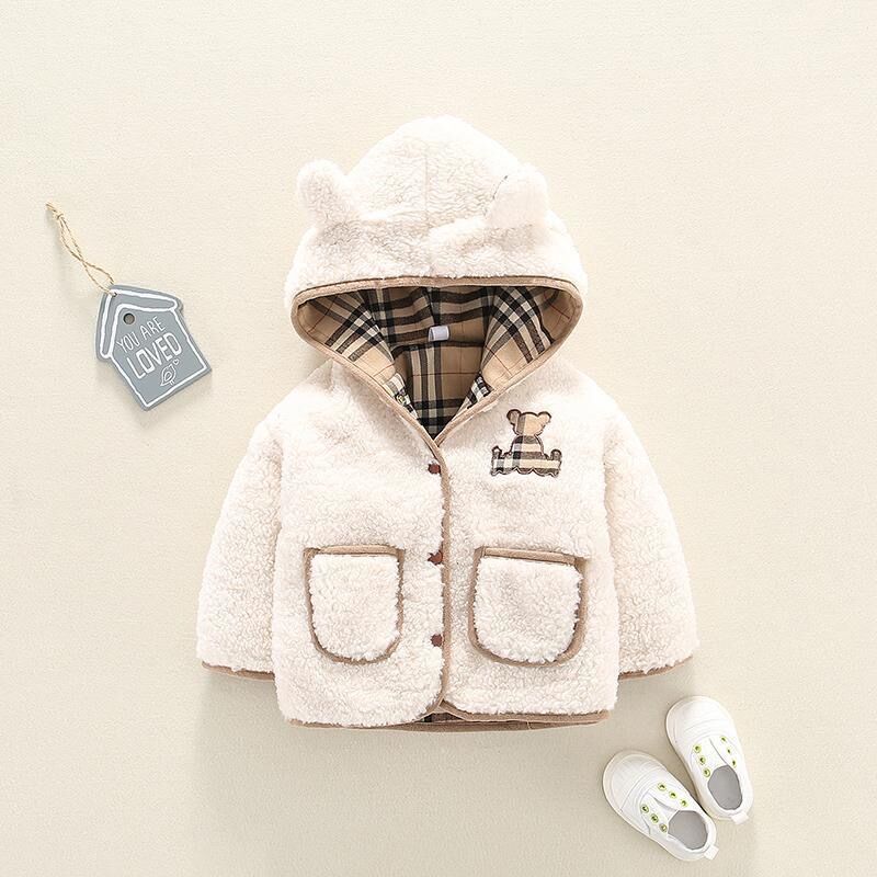 Manteau d'hiver bébé fille veste épais enfant en bas âge chaud cachemire manteau 05Y boutons de mode enfants Outwear haute qualité filles vêtements 2201006