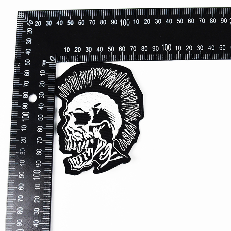 Music Punk Skull Sewing Notions Music Rock Embroidery Patches For Clothing Shirts Jacket Iron On Patch