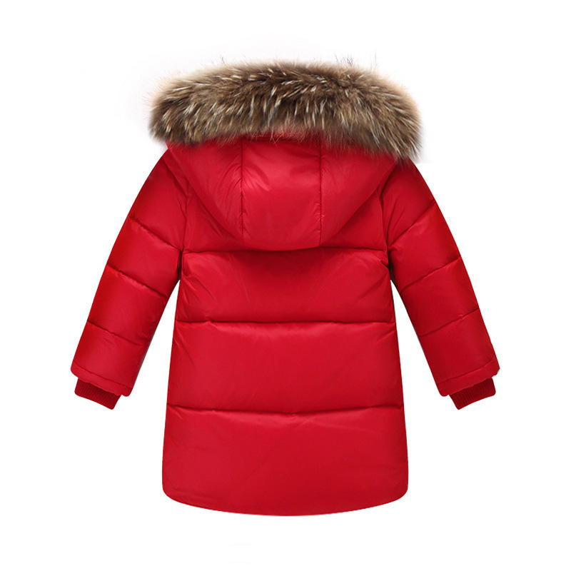 Down Coat Nature Fur winter down jacket for boys coats girl clothes children's clothing thicken outerwear parka kids 80-160cm 221007